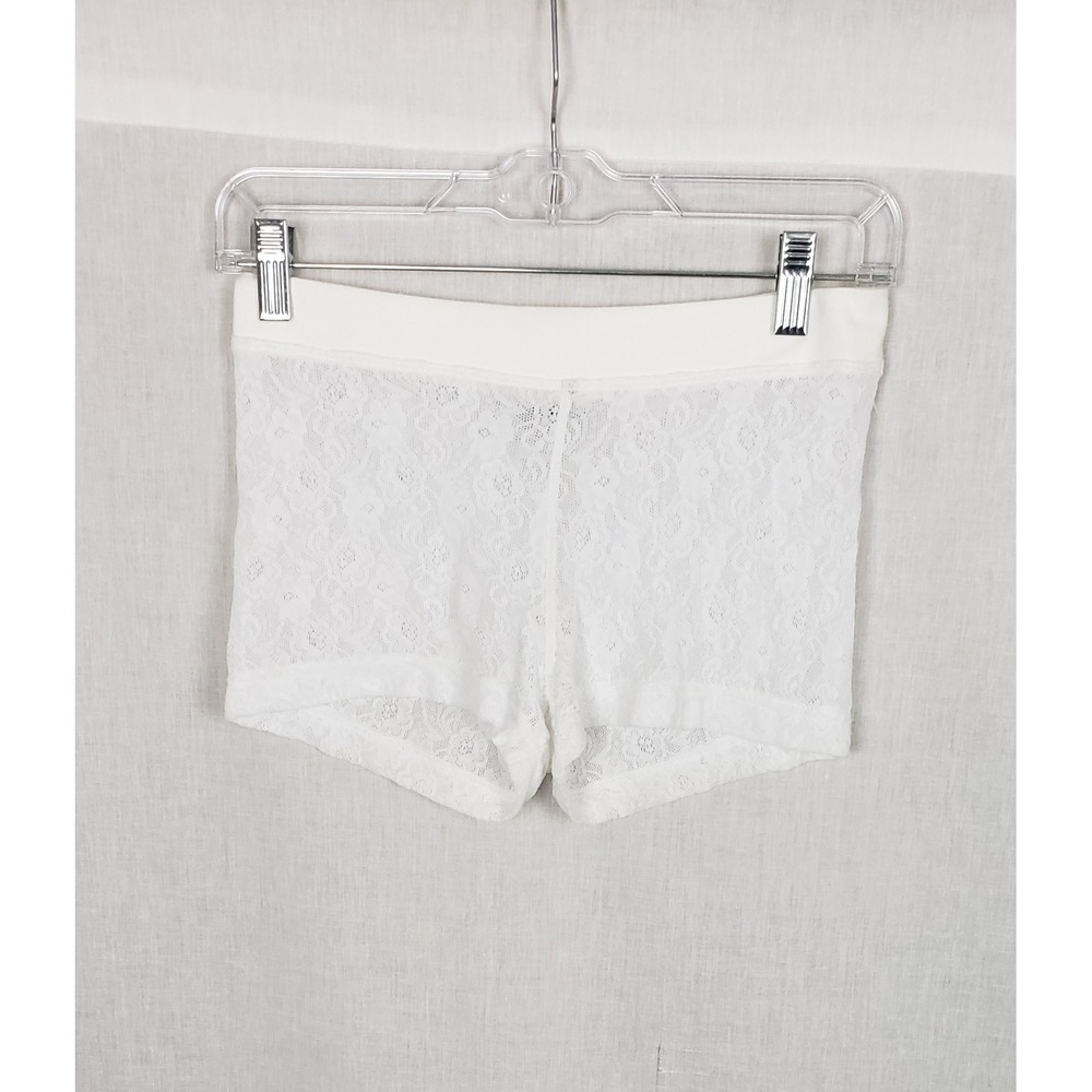 Hard Tail Forever White Floral Lace Boyshorts M Coquette Dollette Soft Girl USA